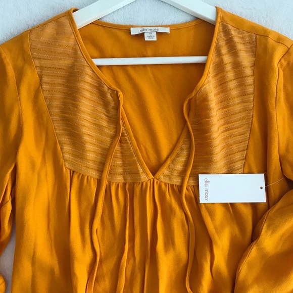 NWT Ella Moss Stella Long Sleeve Blouse, XS - Picture 3 of 4